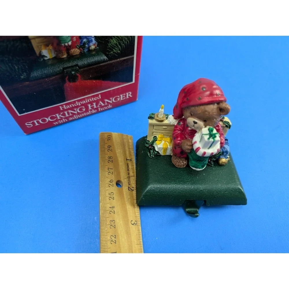 Potpourri Press Vintage Nightcap Teddy Bear Stocking Hanger